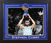 Stephen Curry Signed Warriors Custom Framed Photo (JSA) at PristineAuction.com