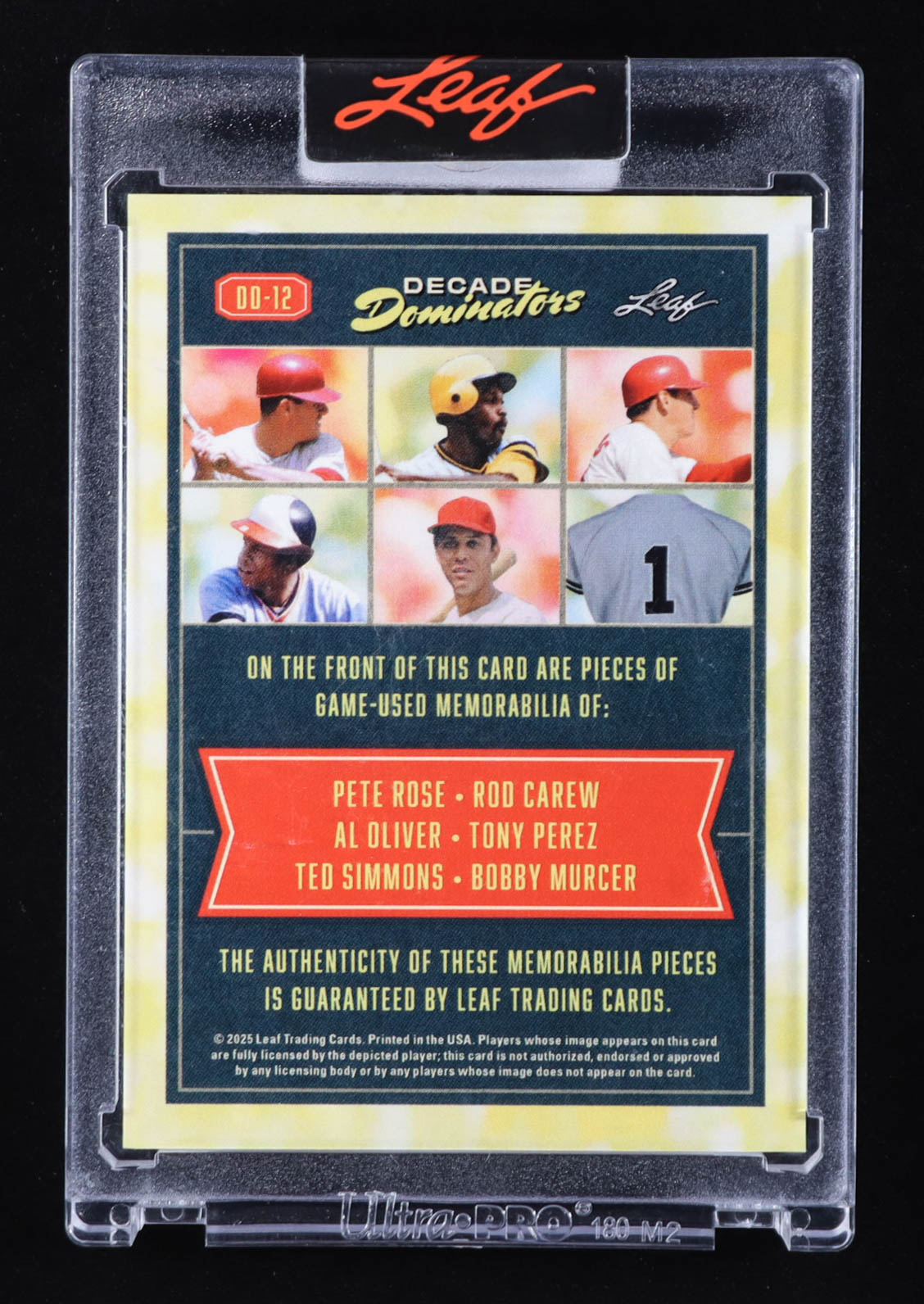 2025 Leaf Seasons in the Sun Decade Dominators Sparkle Silver #DD12 Pete Rose / Rod Carew / Al Oliver / Tony Perez / Ted Simmons / Bobby Mercer #6/6 at PristineAuction.com 2025 Leaf Seasons in the Sun Decade Dominators Sparkle Silver #DD12 Pete Rose / Rod Carew / Al Oliver / Tony Perez / Ted Simmons / Bobby Mercer #6/6 at PristineAuction.com