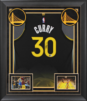 Stephen Curry Signed Warriors Custom Framed Nike Authentic Jersey (Beckett) at PristineAuction.com