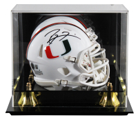 Ray Lewis Signed Miami Hurricanes Speed Mini Helmet with Display Case (Beckett) at PristineAuction.com