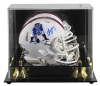 Christian Gonzalez Signed Patriots Throwback Alternate Speed Mini Helmet with Display Case (Beckett) at PristineAuction.com