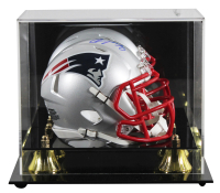 Christian Gonzalez Signed Patriots Speed Mini Helmet with Display Case (Beckett) at PristineAuction.com