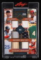 Alex Rodriguez / Albert Pujols / Manny Ramirez / Miguel Tejada / Carlos Delgado / Vladimir Guerrero 2025 Leaf Season In The Sun Decade Dominators 2000s Game-Used Memorabilia Gold #DD10 #22/30 at PristineAuction.com