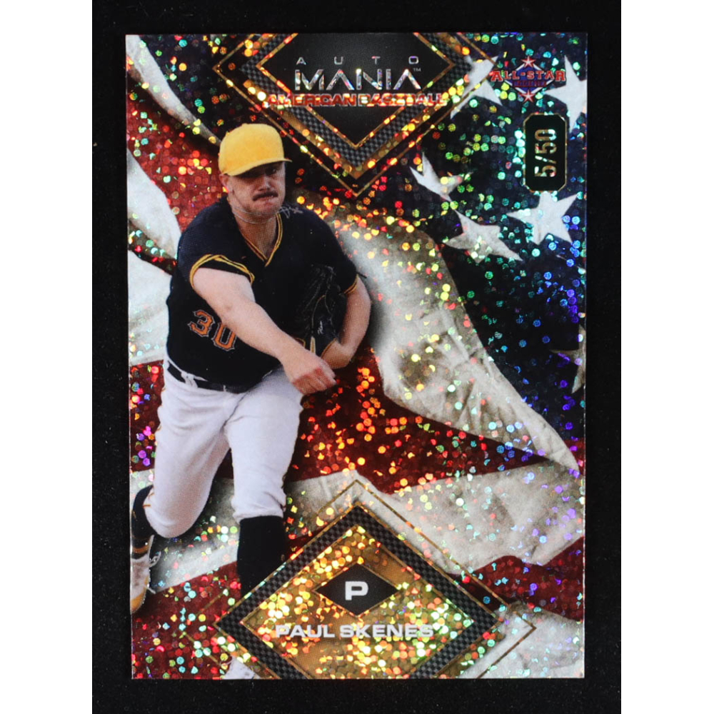 Paul Skenes 2024 Wild Card Auto Mania Diamond American Flag Sparkle #AMADPS2 RC #5/50 at PristineAuction.com
