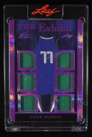 Luka Doncic 2023 Leaf Art Of Sport The Exhibit Game-Used Memorabilia Prismatic Purple #TE27 #5/5 at PristineAuction.com