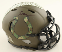 Shane Steichen Signed Colts Salute To Service Alternate Speed Mini Helmet (Beckett) at PristineAuction.com