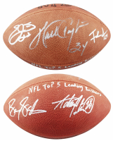 NFL Leading Rushers Football Signed By (5) with Walter Payton, Emmitt Smith, Barry Sanders, Frank Gore & Adrian Peterson (Beckett) at PristineAuction.com