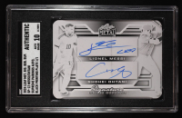 Lionel Messi / Shohei Ohtani 2024 Leaf Metal Signature Series Supreme Pairings Autographs Black Printing Plate #SP12 #1/1 (SGC | Auto 10) at PristineAuction.com