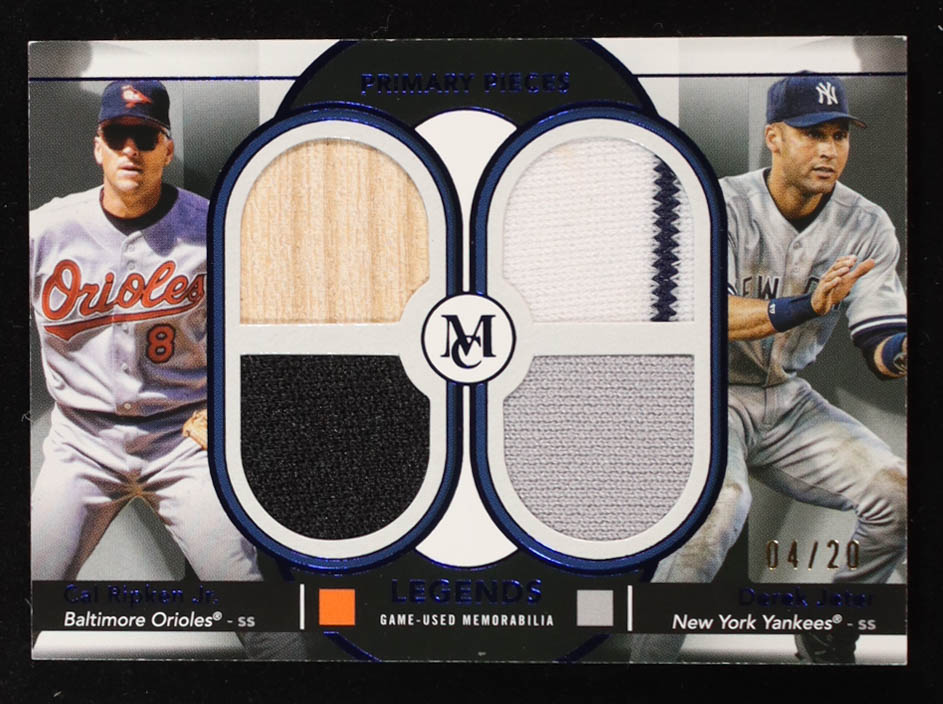 Derek Jeter / Cal Ripken Jr. 2024 Topps Museum Collection Primary Pieces Legends Dual Player Quad Relics Sapphire #DPQLRJJ #4/20 at PristineAuction.com Derek Jeter / Cal Ripken Jr. 2024 Topps Museum Collection Primary Pieces Legends Dual Player Quad Relics Sapphire #DPQLRJJ #4/20 at PristineAuction.com