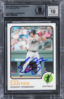 Evan Carter Signed 2022 Topps Heritage Minors #71 RC (BGS | Auto 10) at PristineAuction.com