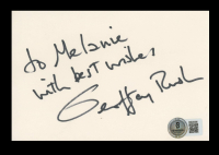 Geoffrey Rush Signed 4x6 Index Card Inscribed "With Best Wishes" (Beckett) at PristineAuction.com