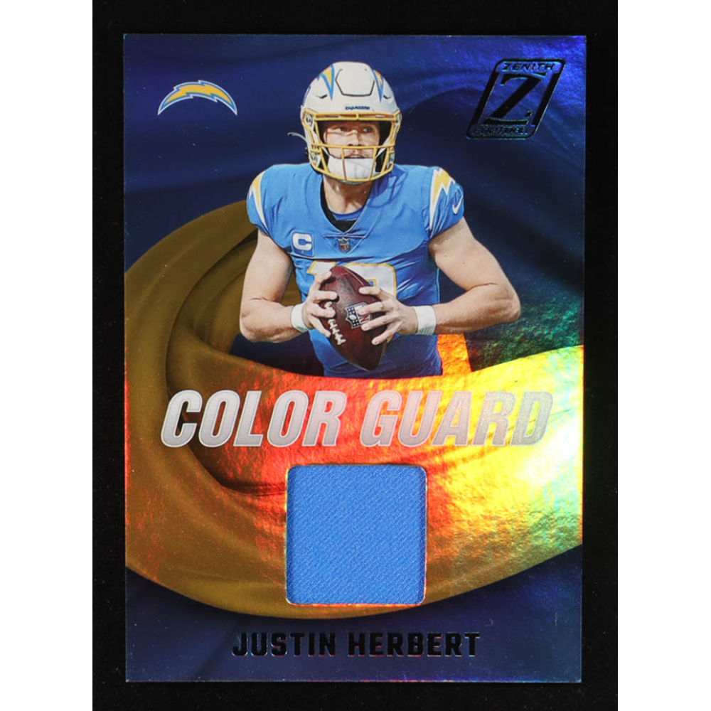 Justin Herbert 2022 Zenith Color Guard Materials #1 at PristineAuction.com