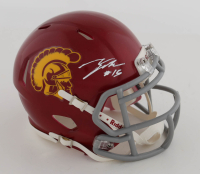 Talanoa Hufanga Signed USC Trojans Speed Mini Helmet (Beckett) at PristineAuction.com