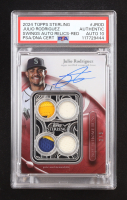 Julio Rodriguez 2024 Topps Sterling Sterling Swings Autograph Relics Red #SWARJROD #2/5 (PSA | Autograph Graded 10) at PristineAuction.com