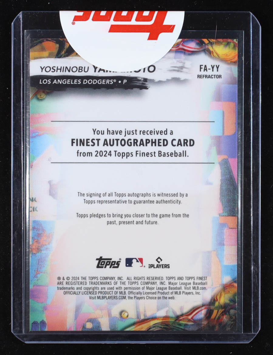 Yoshinobu Yamamoto 2024 Finest Autographs Refractors #FAYY RC at PristineAuction.com Yoshinobu Yamamoto 2024 Finest Autographs Refractors #FAYY RC at PristineAuction.com