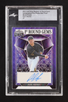 Paul Skenes 2023 Leaf Metal Baseball 1st Round Gems Autographed Pre-Production Proof Wave Purple RC #1/1 (Leaf) at PristineAuction.com
