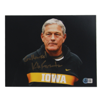 Kirk Ferentz Signed Iowa Hawks 8x10 Photo Inscribed "Go Hawks!" (Beckett) at PristineAuction.com