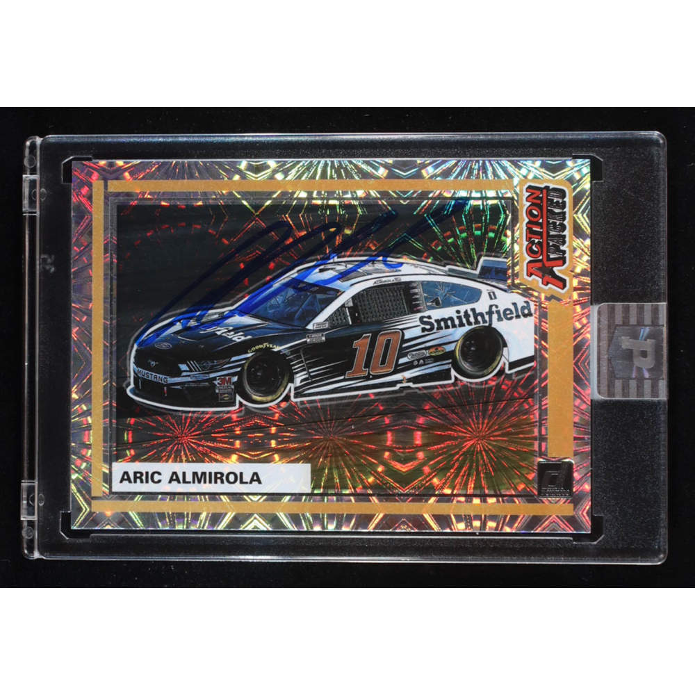 Aric Almirola Signed 2021 Donruss Action Packed #7 (PA) at PristineAuction.com