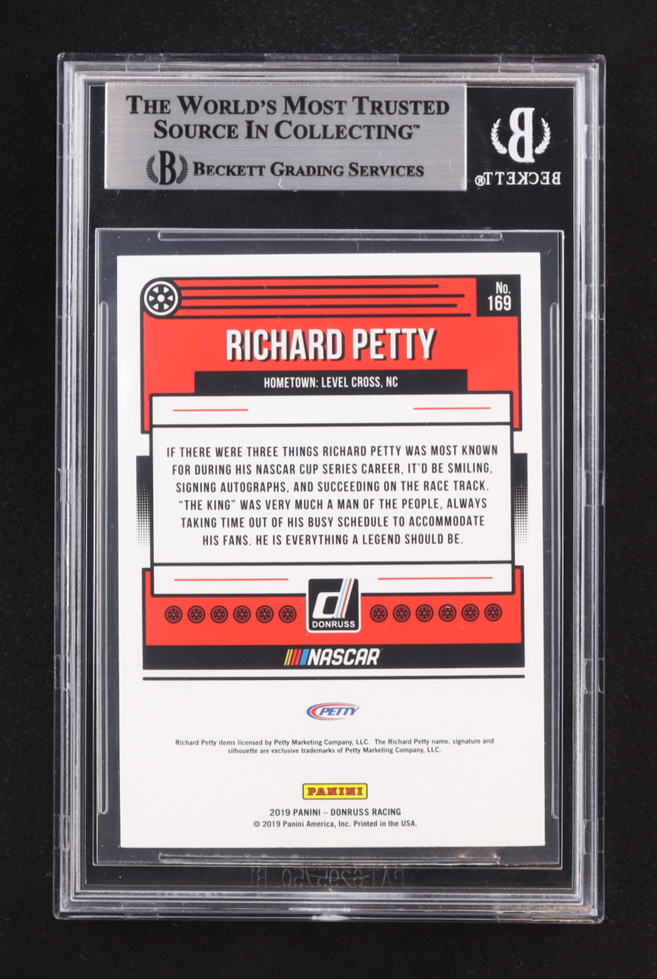 Richard Petty Signed 2019 Donruss #169 LEG (BGS Authentic) at PristineAuction.com Richard Petty Signed 2019 Donruss #169 LEG (BGS Authentic) at PristineAuction.com