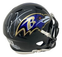 Ray Lewis Signed Ravens Speed Mini Helmet (Beckett) at PristineAuction.com