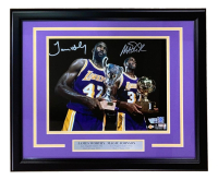 Magic Johnson & James Worthy Signed Lakers Custom Framed Photo (Fanatics) at PristineAuction.com