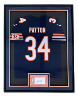 Walter Payton Signed Bears Custom Framed Index Card Display (PSA) at PristineAuction.com