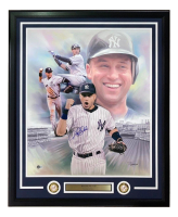 Derek Jeter Signed Yankees Custom Framed Canvas (Beckett) at PristineAuction.com