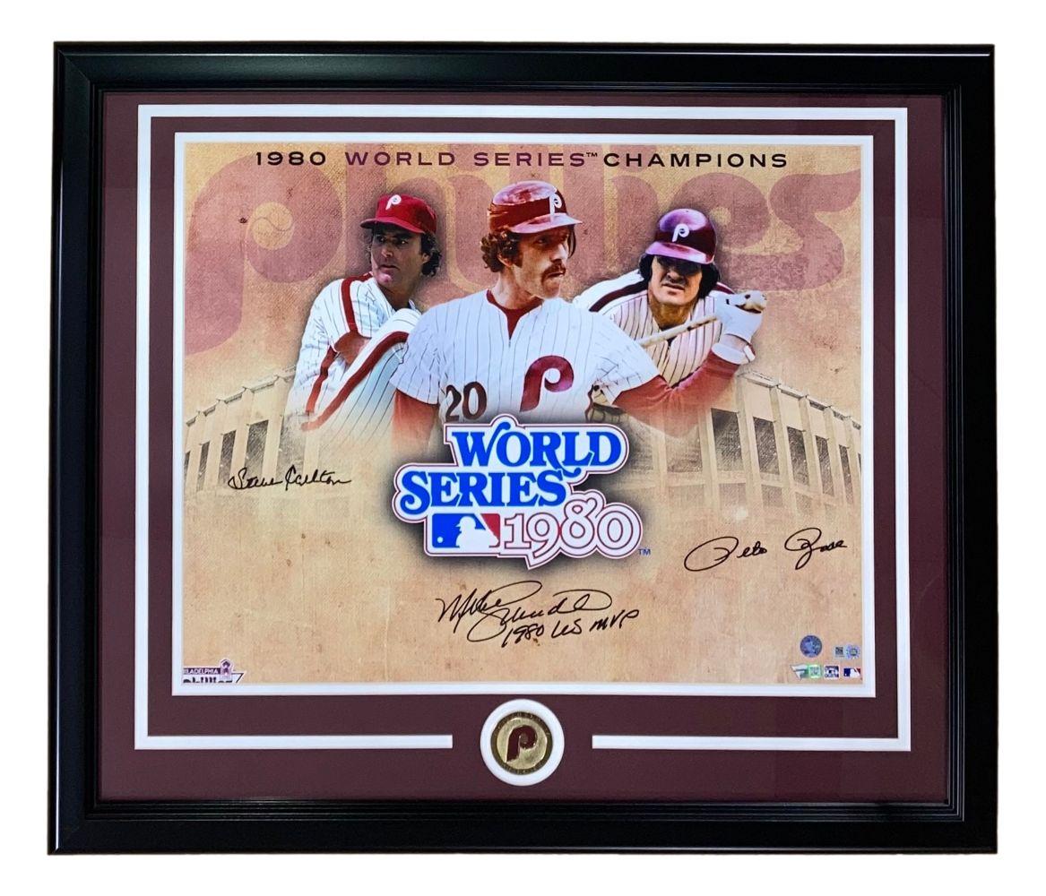 Mike Schmidt, Pete Rose & Steve Carlton Signed Phillies Custom Framed Photo (Fanatics & MLB) at PristineAuction.com Mike Schmidt, Pete Rose & Steve Carlton Signed Phillies Custom Framed Photo (Fanatics & MLB) at PristineAuction.com
