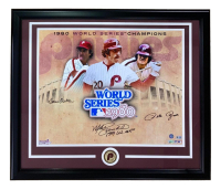 Mike Schmidt, Pete Rose & Steve Carlton Signed Phillies Custom Framed Photo (Fanatics & MLB) at PristineAuction.com