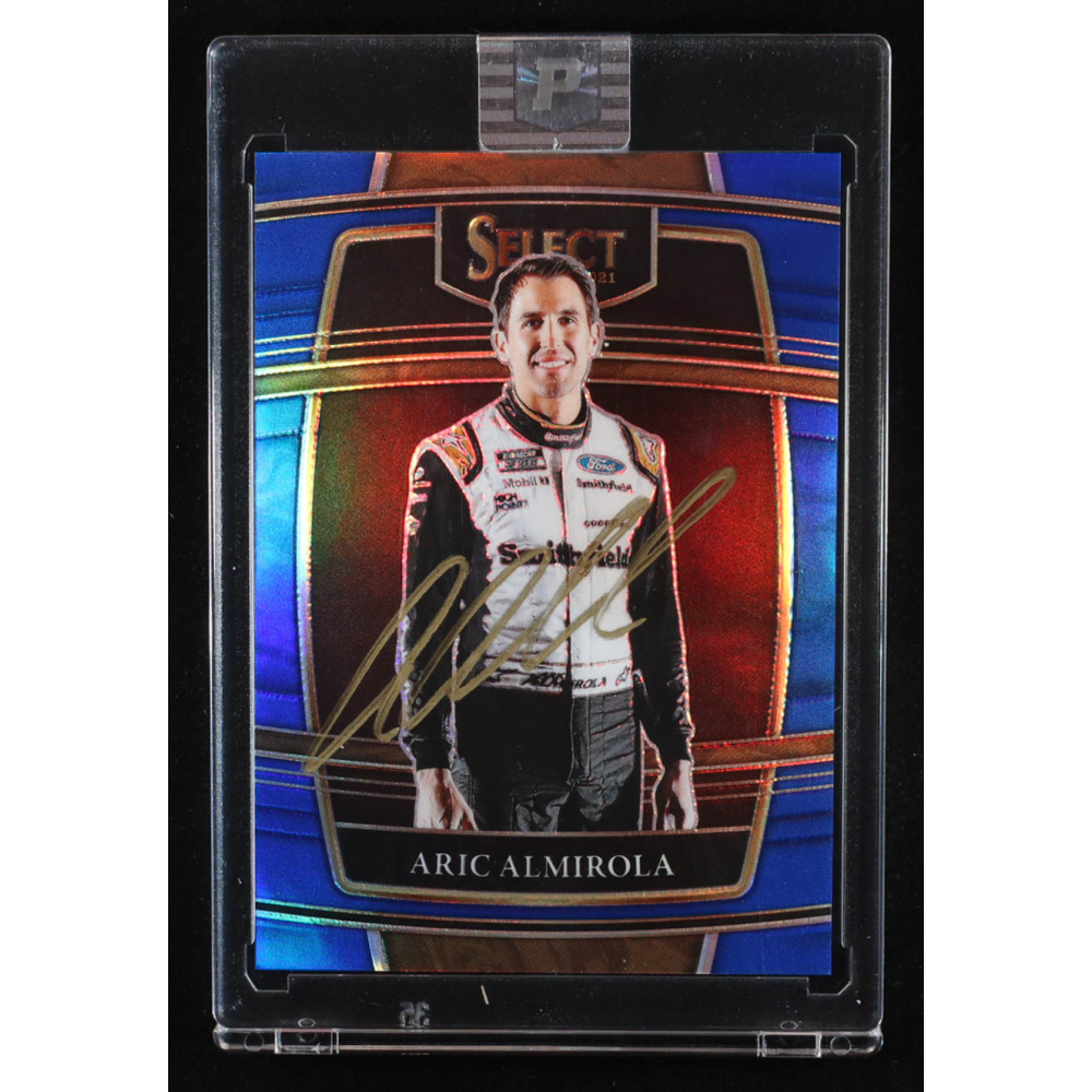 Aric Almirola Signed 2022 Panini Chronicles Select Blue #3 #/199 (PA) at PristineAuction.com