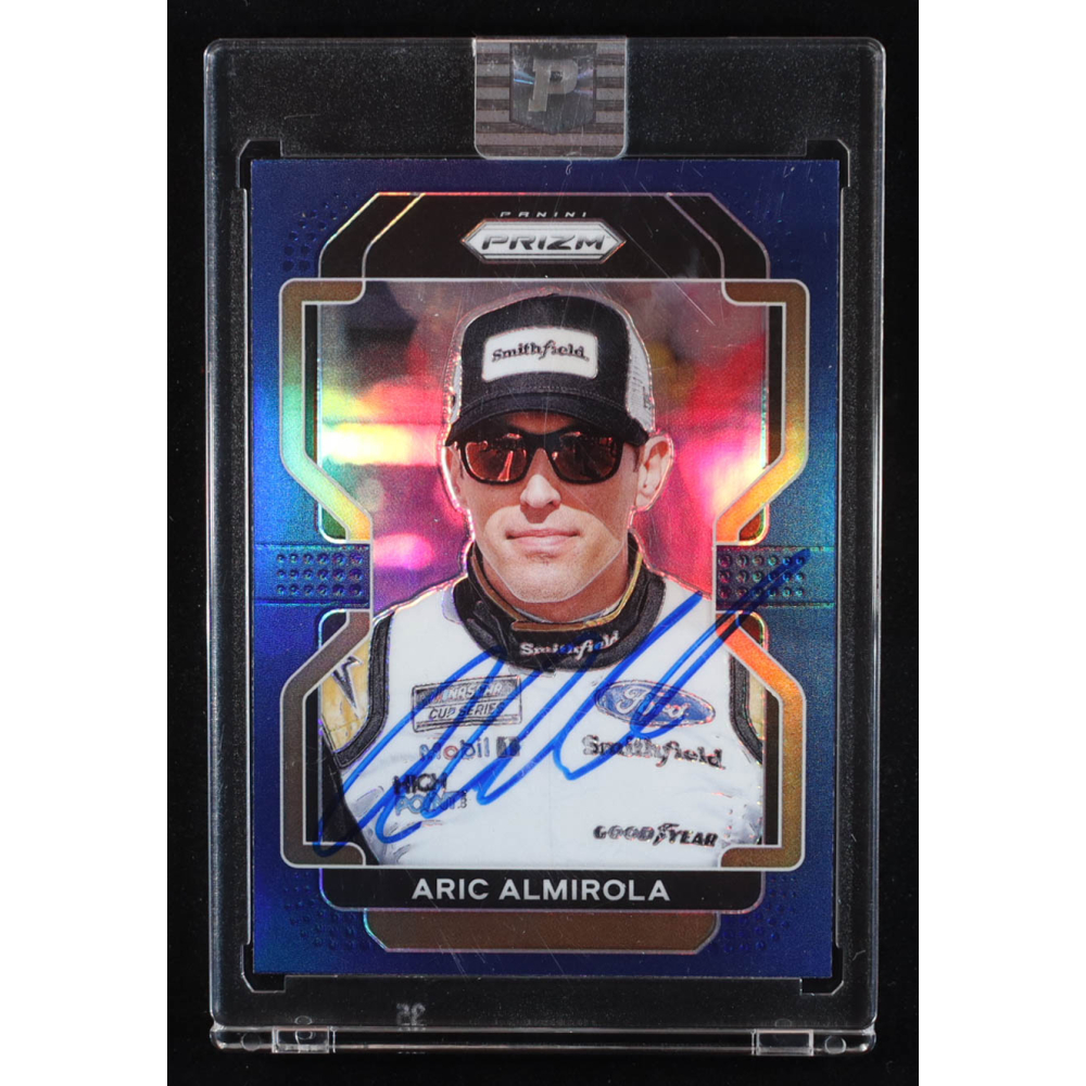 Aric Almirola Signed 2022 Panini Prizm Prizms Blue #77 (PA) at PristineAuction.com