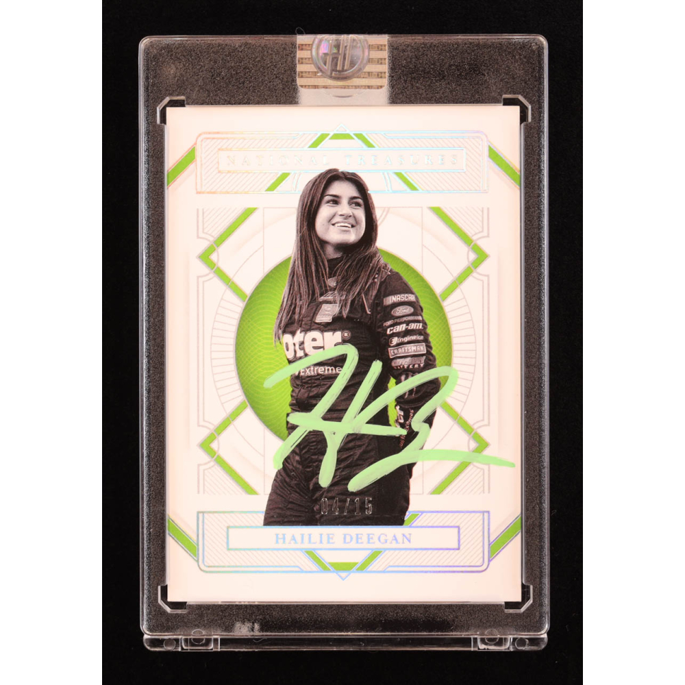 Hailie Deegan Signed 2021 Panini National Treasures Holo Silver #98 #4/15 (Deegan) at PristineAuction.com