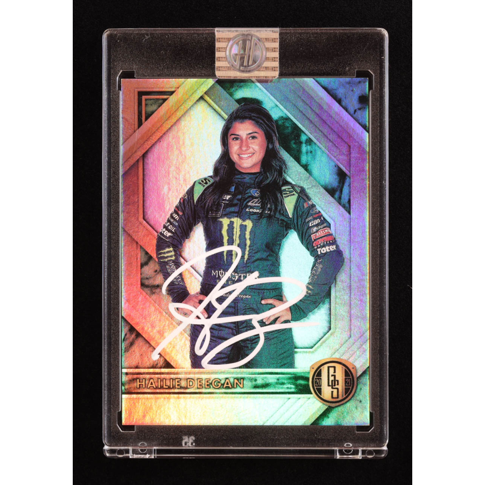 Hailie Deegan Signed 2021 Panini Chronicles Gold Standard #4 (Deegan) at PristineAuction.com