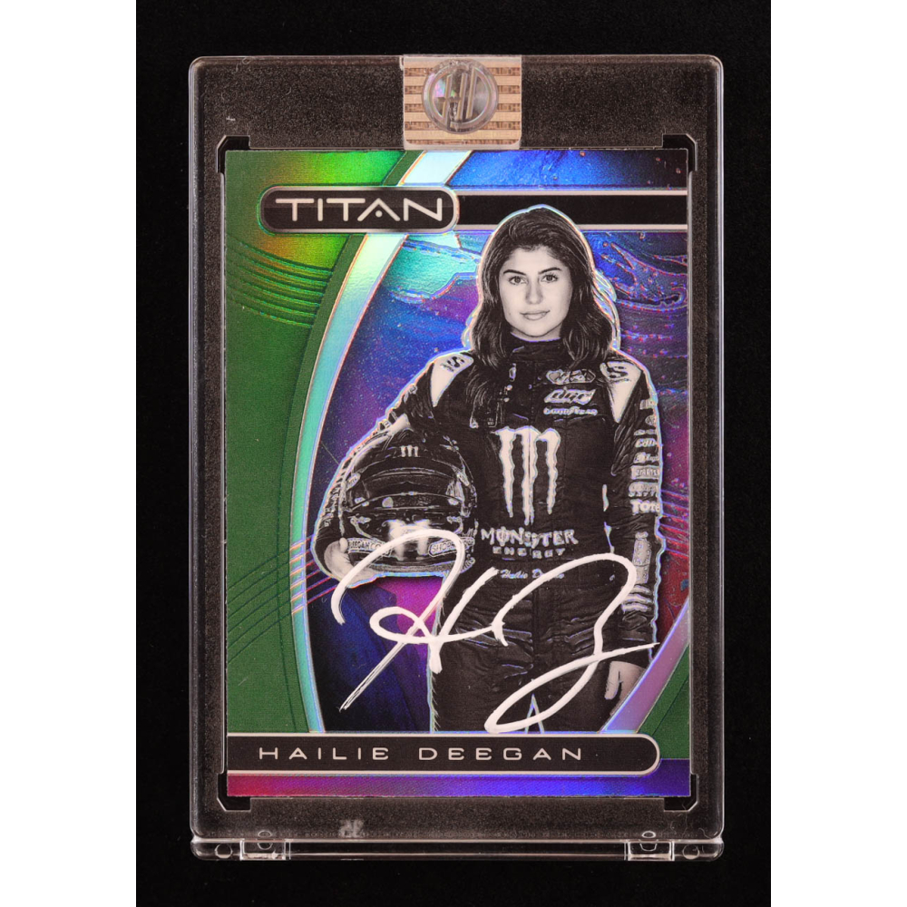 Hailie Deegan Signed 2021 Panini Chronicles Titan Green #16 (Deegan) at PristineAuction.com
