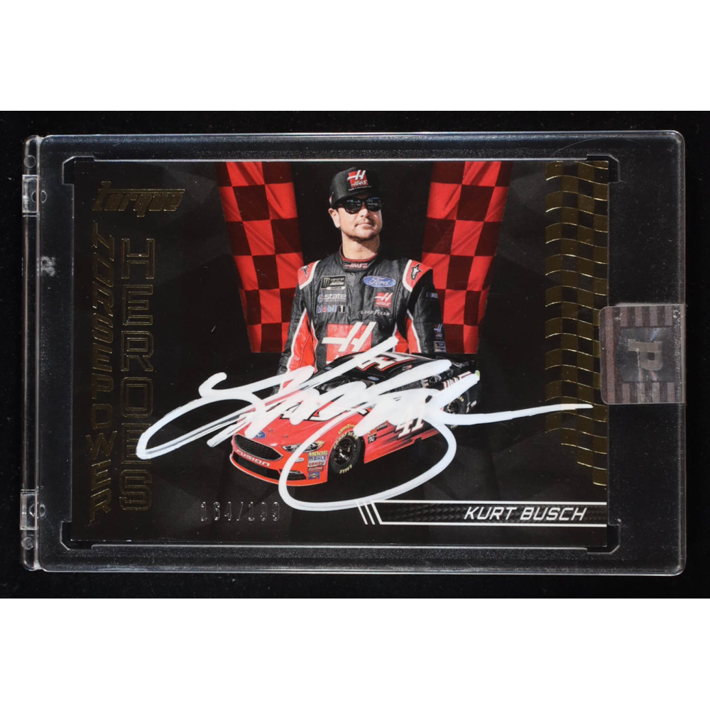 Kurt Busch Signed 2017 Panini Torque #24 Horsepower Heroes Gold #164/199 (PA) at PristineAuction.com