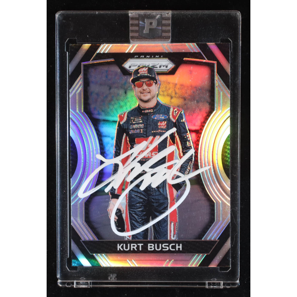 Kurt Busch Signed 2018 Panini Prizm #9 Silver Prizm (PA) at PristineAuction.com