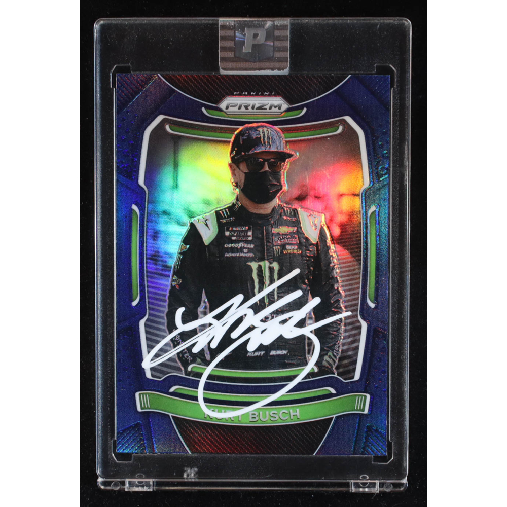 Kurt Busch Signed 2021 Panini Prizm #26 Blue (PA) at PristineAuction.com