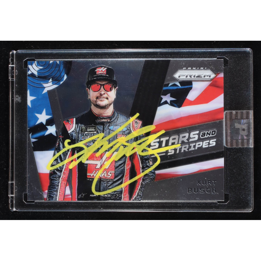 Kurt Busch Signed 2018 Panini Prizm #12 Stars And Stripes (PA) at PristineAuction.com
