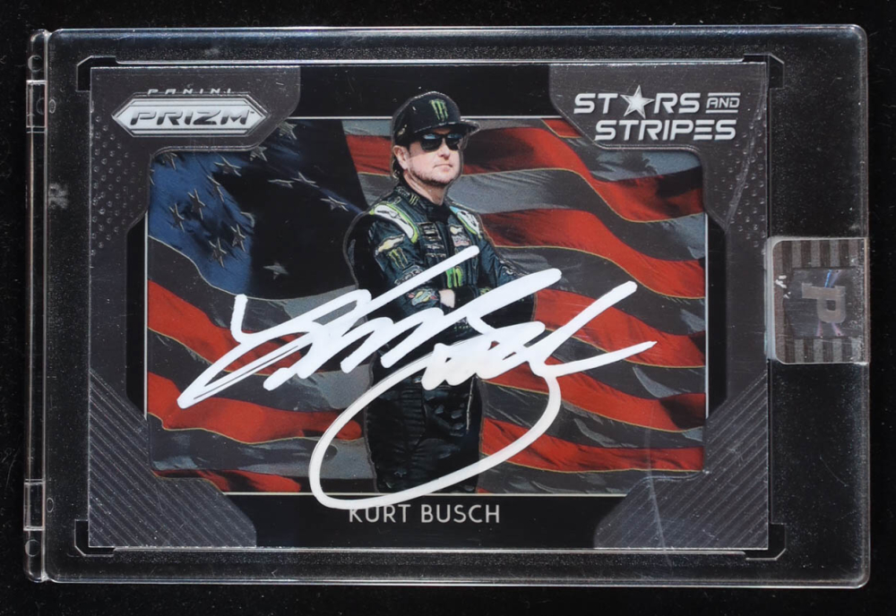Kurt Busch Signed 2019 Panini Prizm #6 Stars & Stripes (PA)