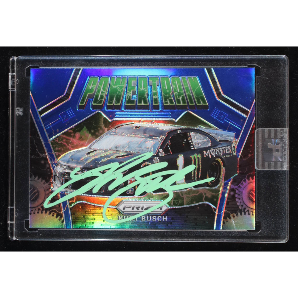 Kurt Busch Signed 2020 Panini Prizm #82 Powertrain Blue Prizm (PA) at PristineAuction.com