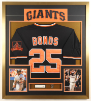 Barry Bonds Signed Custom Framed Cut Display with Jersey & World Series Pin (PSA) at PristineAuction.com