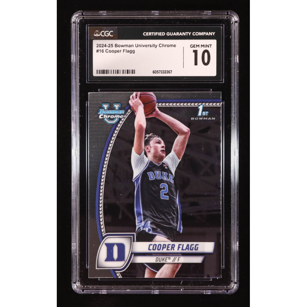 Cooper Flagg 2024-25 Bowman Chrome University #16 RC (CGC 10) at PristineAuction.com