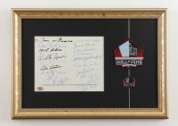 Football Hall of Fame Custom Framed Cut Signed By (18) with Tom Fears & George Blanda Includes HOF Patch & Pin (PSA) at PristineAuction.com