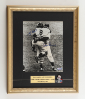 Yogi Berra & Don Larsen Signed Yankees Custom Framed Photo Display with World Series Pin (Steiner) at PristineAuction.com