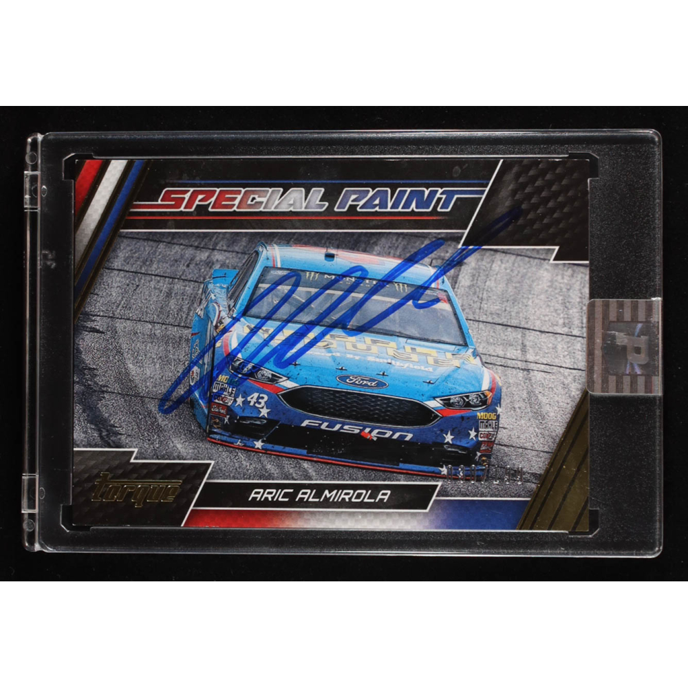 Aric Almirola Signed 2017 Panini Torque Special Paint Gold #8 #/199 (PA) at PristineAuction.com