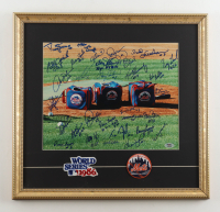 1986 New York Mets Custom Framed Photo Display Team-Signed By (28) with Darryl Strawberry & Dwight Gooden with World Series Patch (PSA) at PristineAuction.com