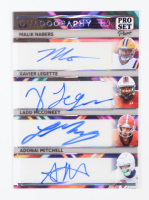 Malik Nabers / Xavier Legette / Ladd McConkey / Adonia Mitchell 2024 Leaf Pro Set Pure Quadography #Q12 #1/3 at PristineAuction.com