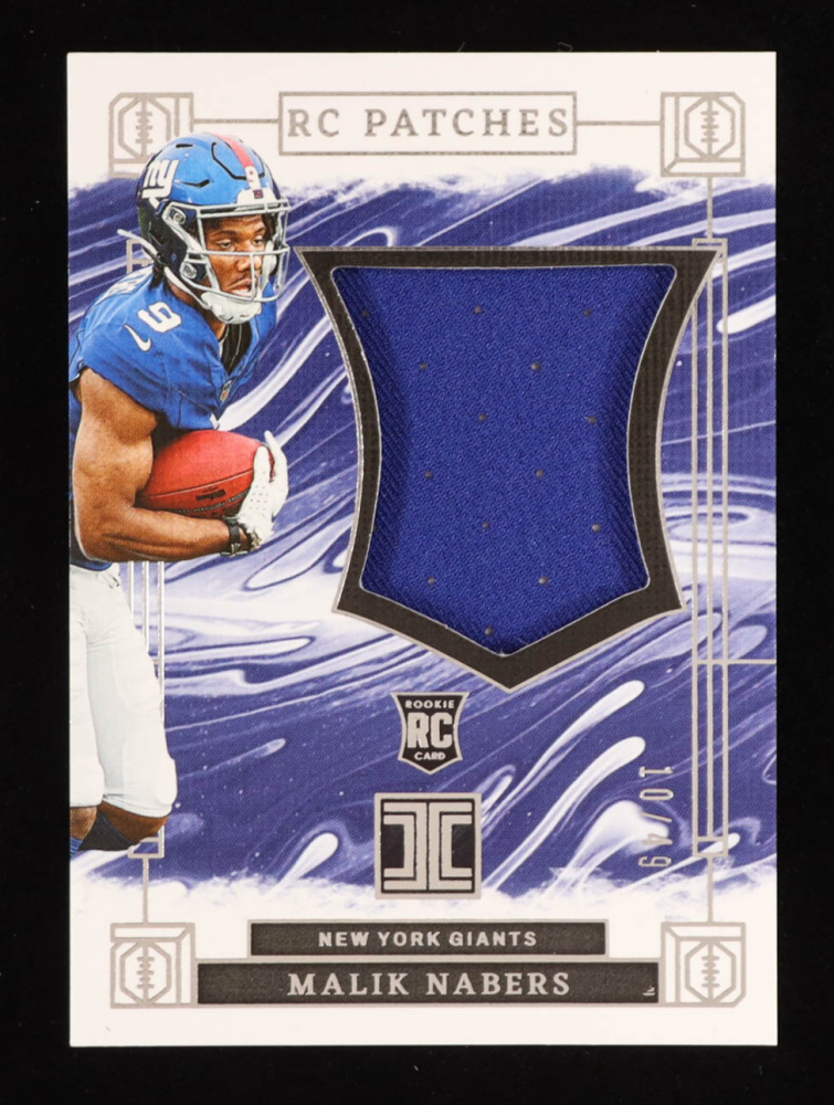 Malik Nabers 2024 Panini Impeccable RC Logo Patches #5 RC #10/49