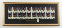 Mickey Mantle Custom Framed Uncut Sheet of (20) 1996 Topps Insert Cards with Mantle Jersey Pin at PristineAuction.com