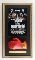 Mike Tyson Signed Custom Framed Everlast Boxing Glove Display with Tyson Holyfield Fight Poster (Tyson) at PristineAuction.com